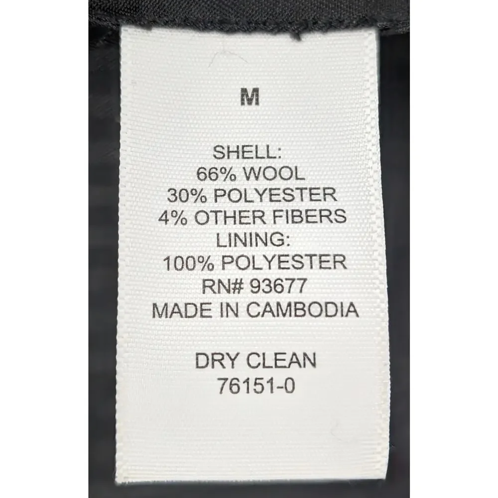 NWT@$220! J. FERRAR! FINE WOOL BLEND BLACK 3/4 LENGTH OVERCOAT, JACKET! SZ M